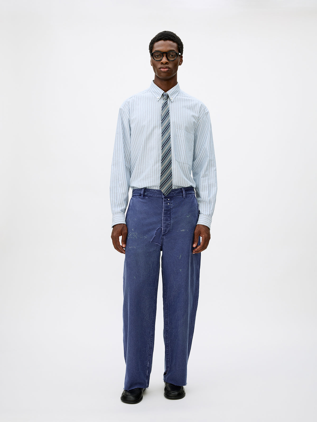 Heavy-Wash Finish Casual Pants