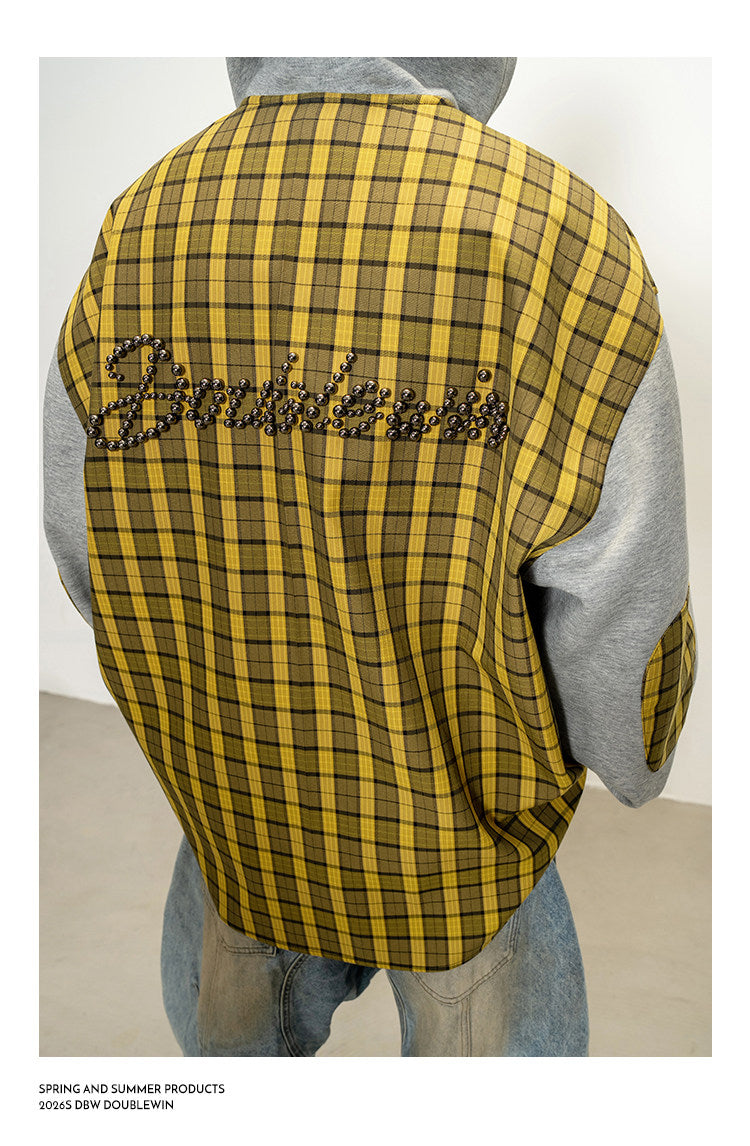 Checkered Patchwork Sweatshirt