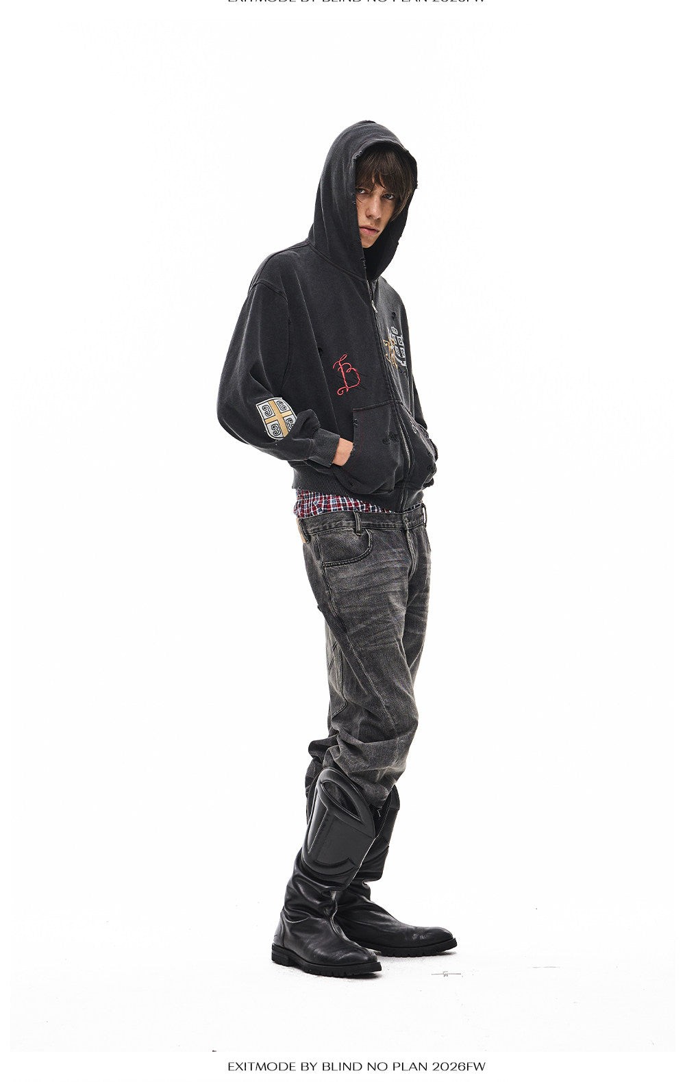 Vintage-Wash Sweatshirt with Embroidery