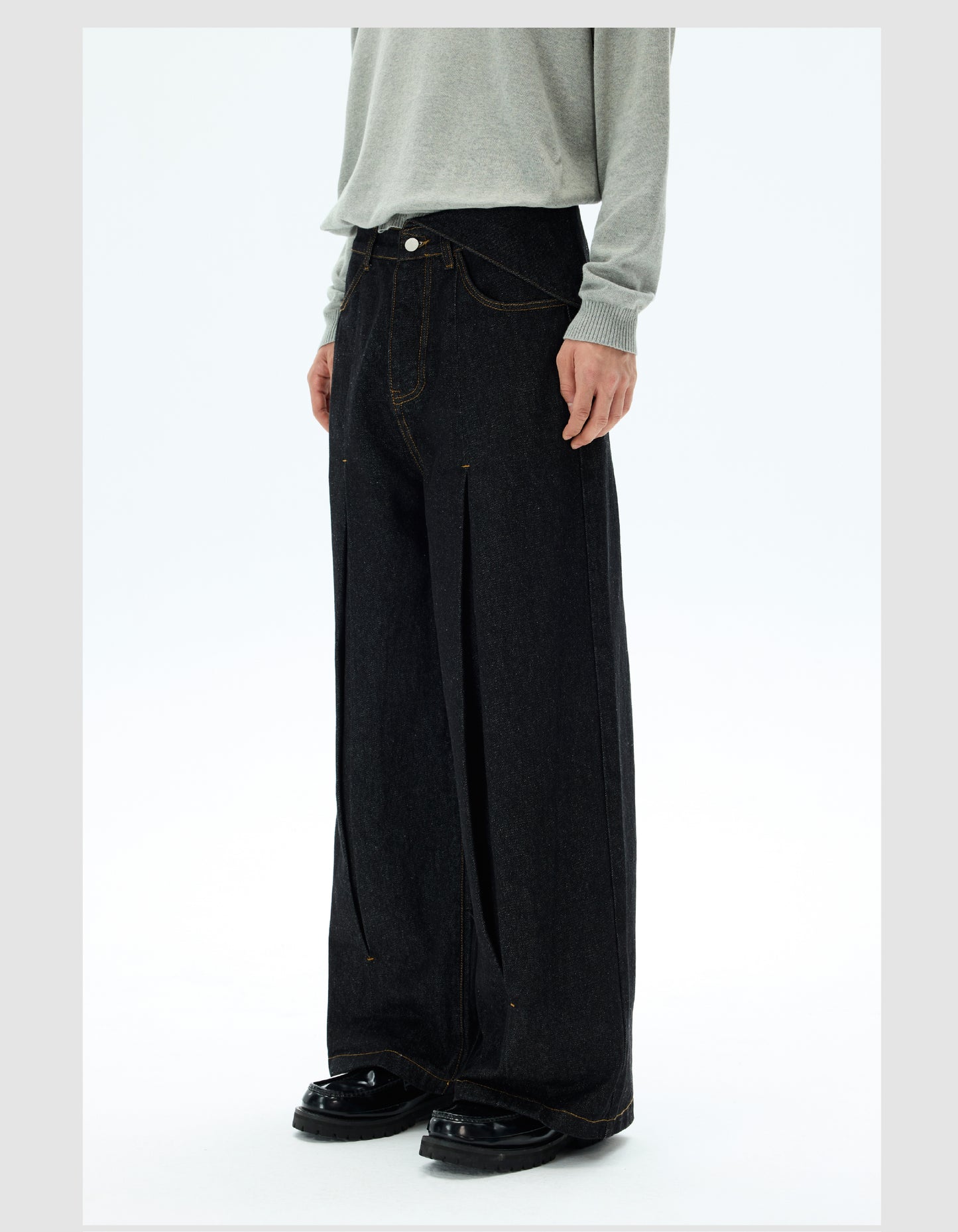 Loose Silhouette Casual Wide Denim Pants