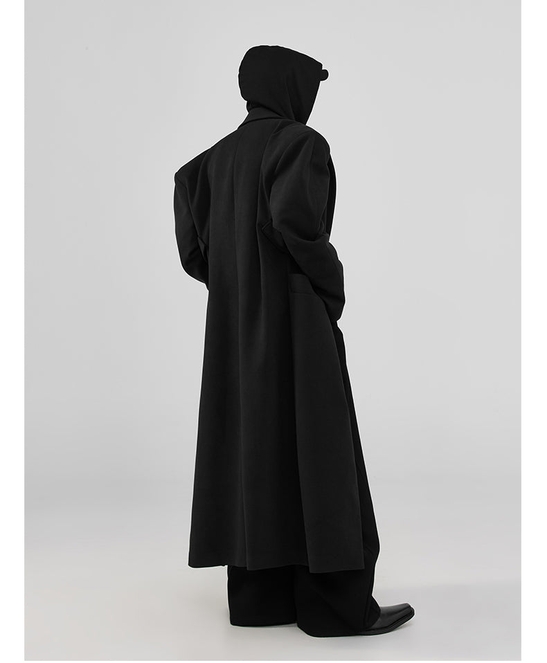 Minimalist Silhouette Long Wool Coat