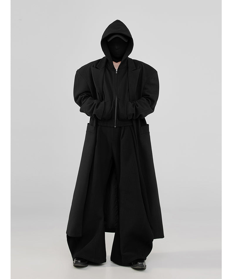 Minimalist Silhouette Long Wool Coat