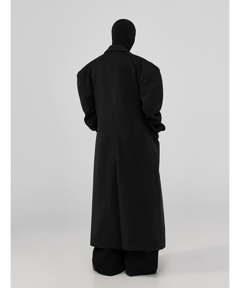 Minimalist Silhouette Long Wool Coat