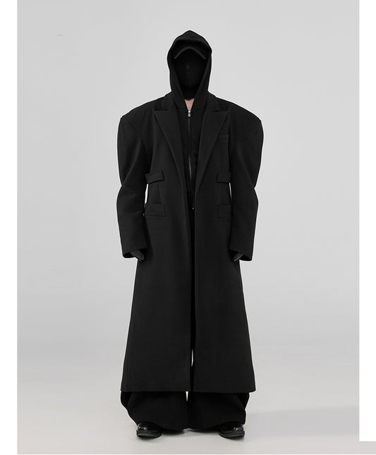 Minimalist Silhouette Long Wool Coat