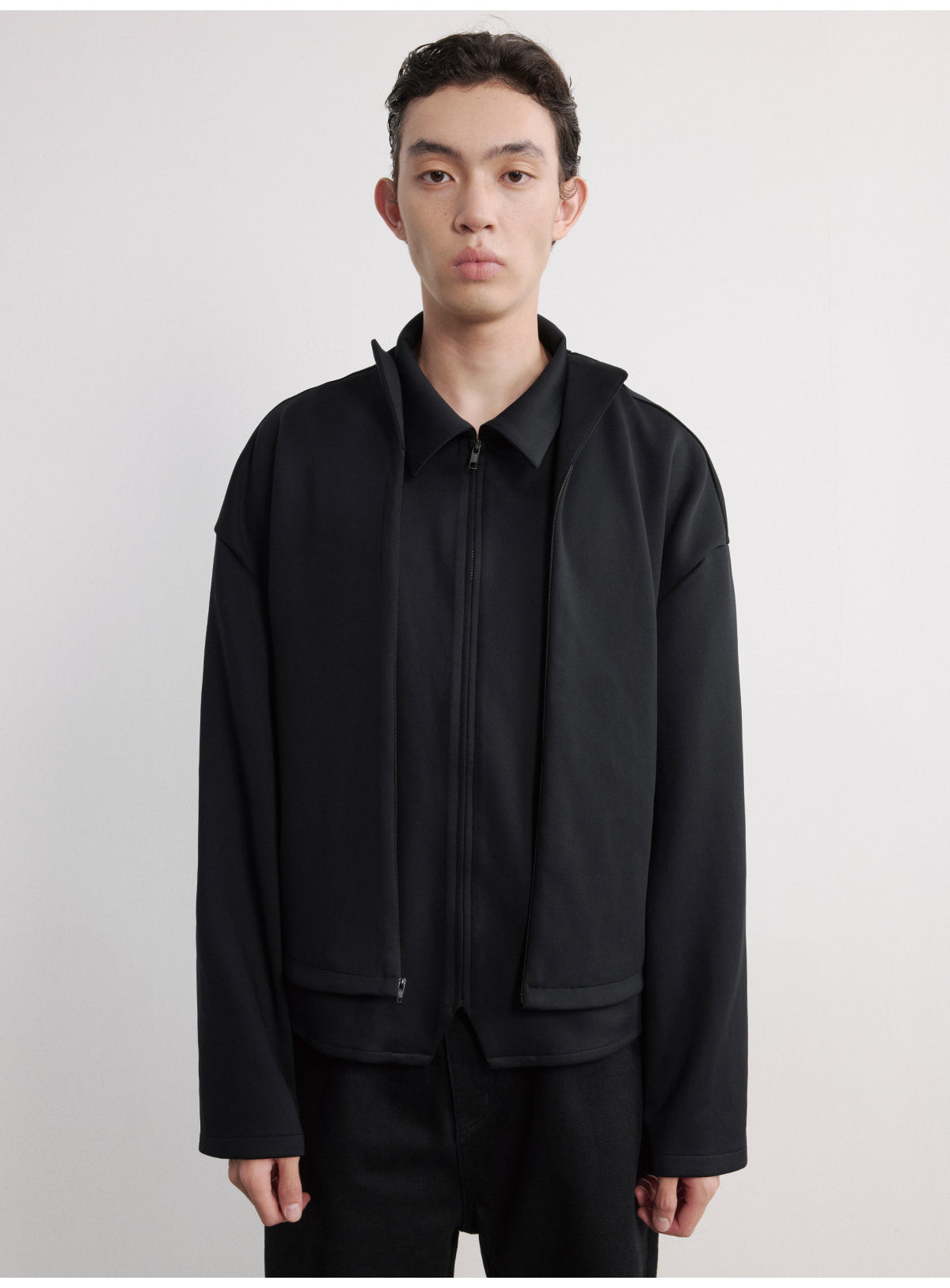 Fake Two-Piece Zipper Shirt