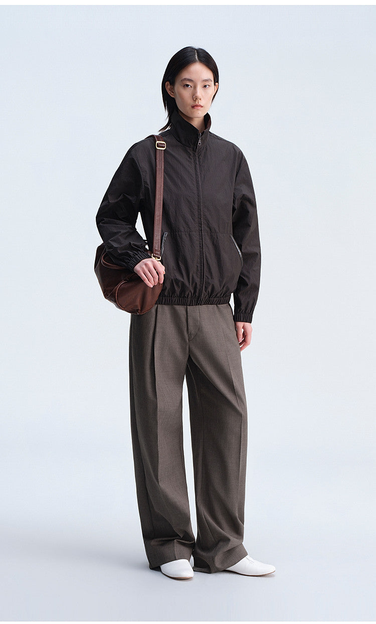 Casual Short Jacket with Stand-Up Collar