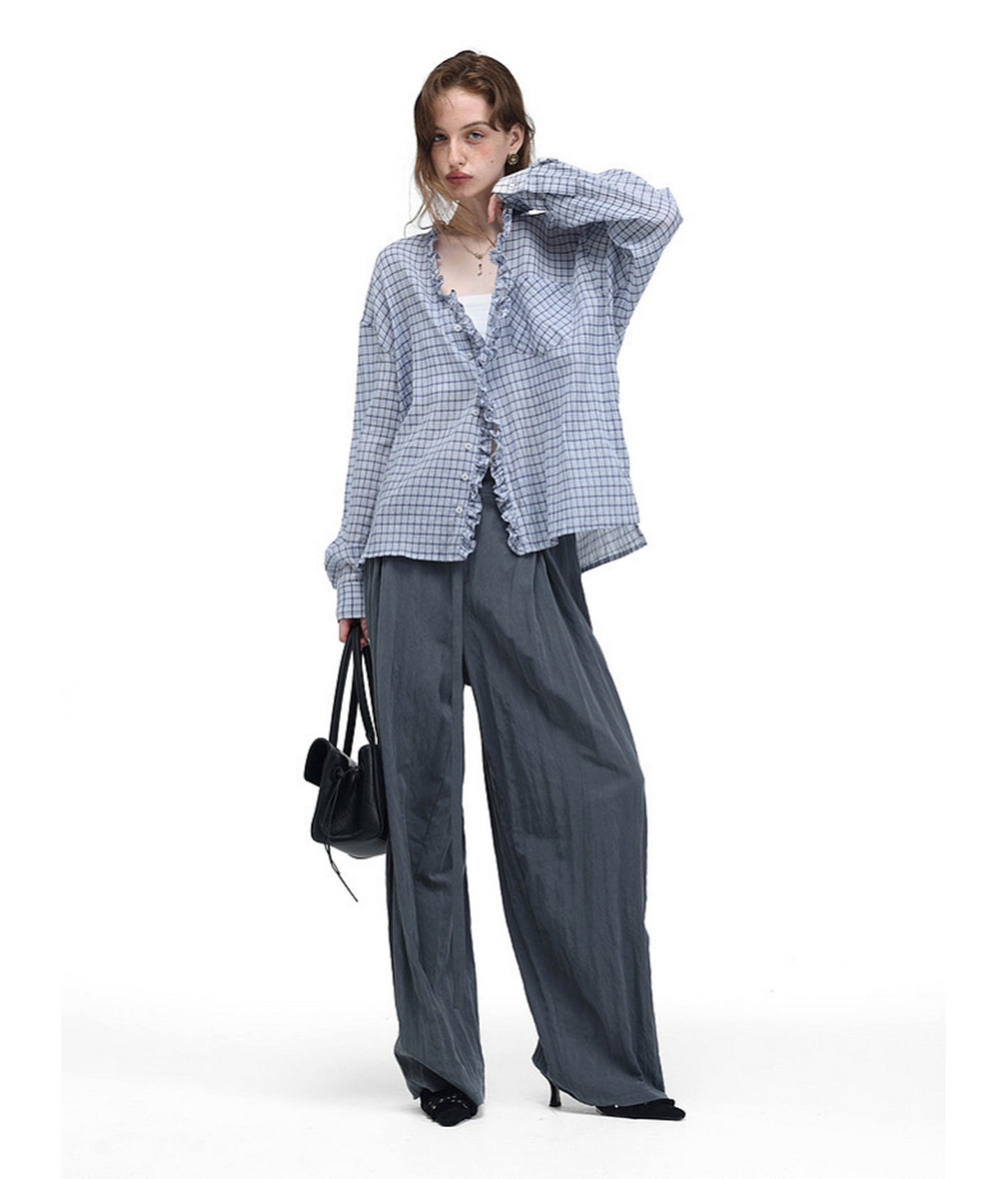 Pleated Casual Pants with a Belt
