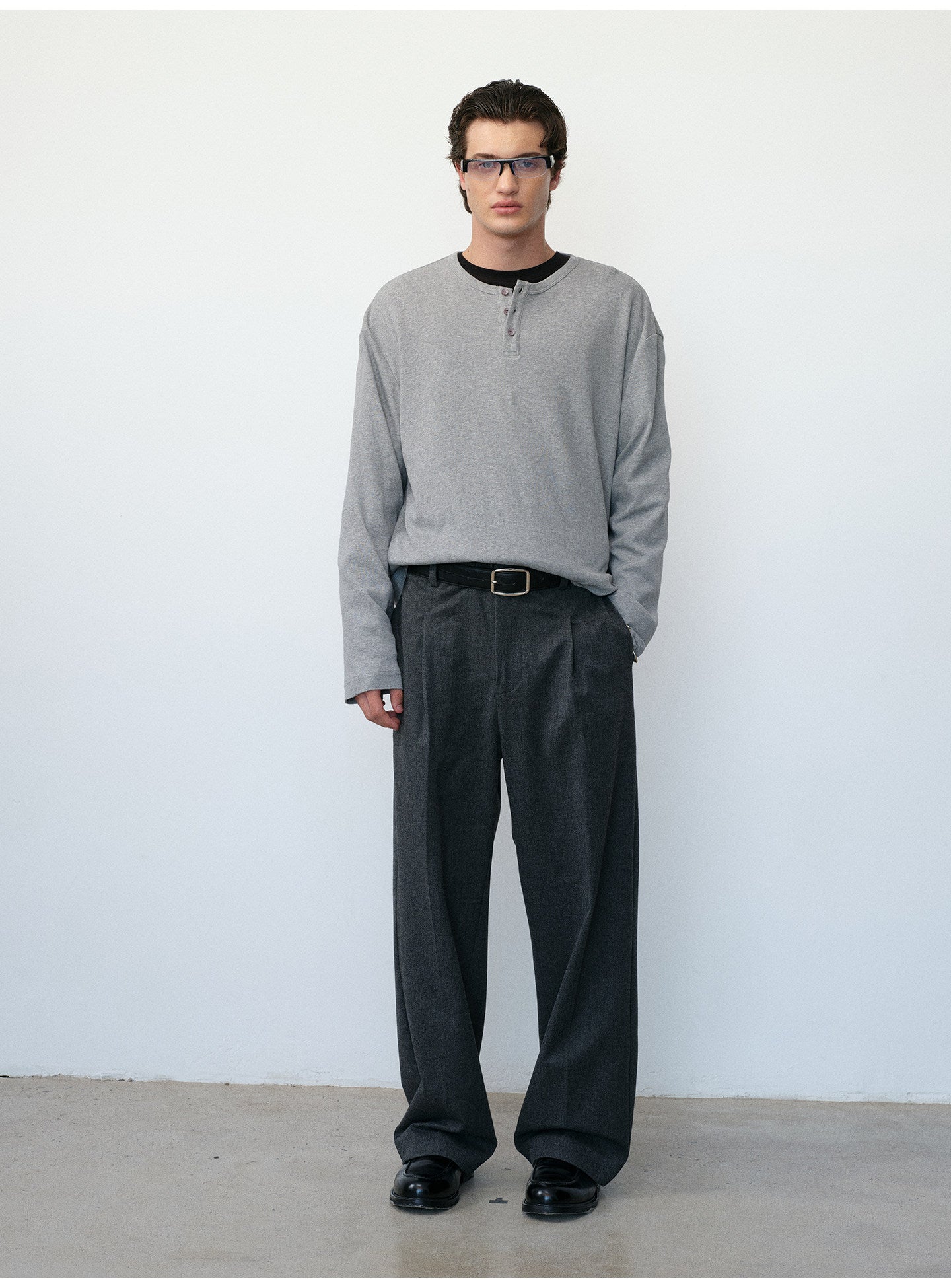 Wool-Blend Straight-Leg Pants