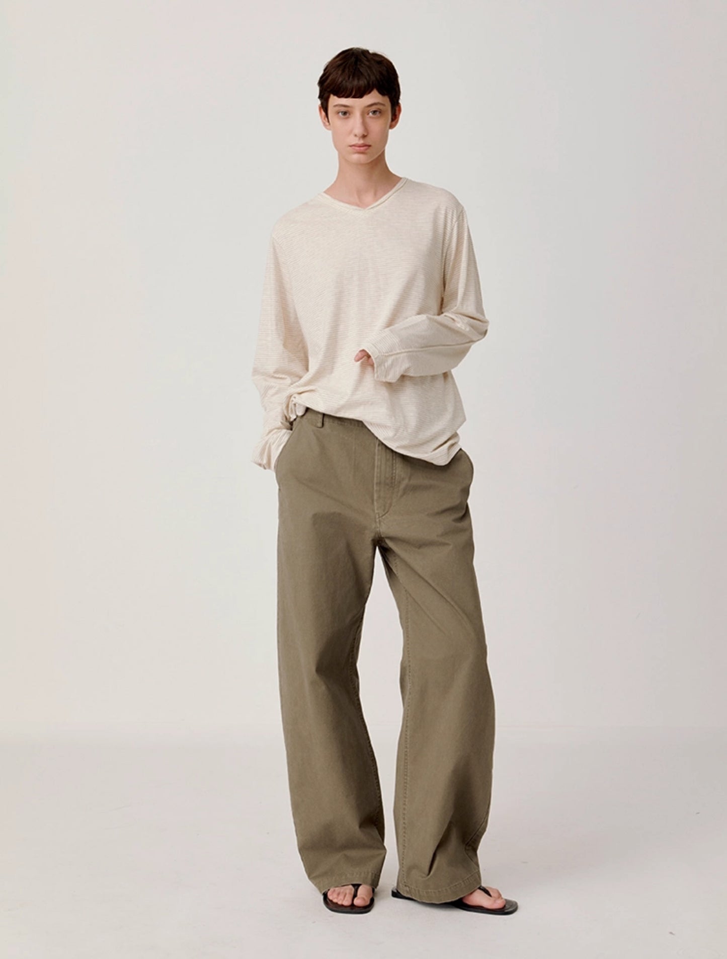 Wash Straight Casual Pants