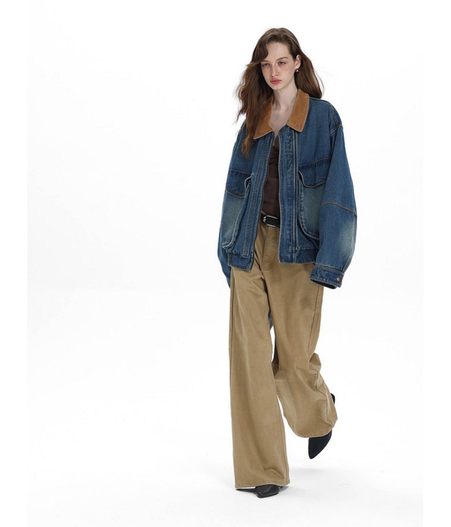 Low-Waist Straight-Leg Casual Pants