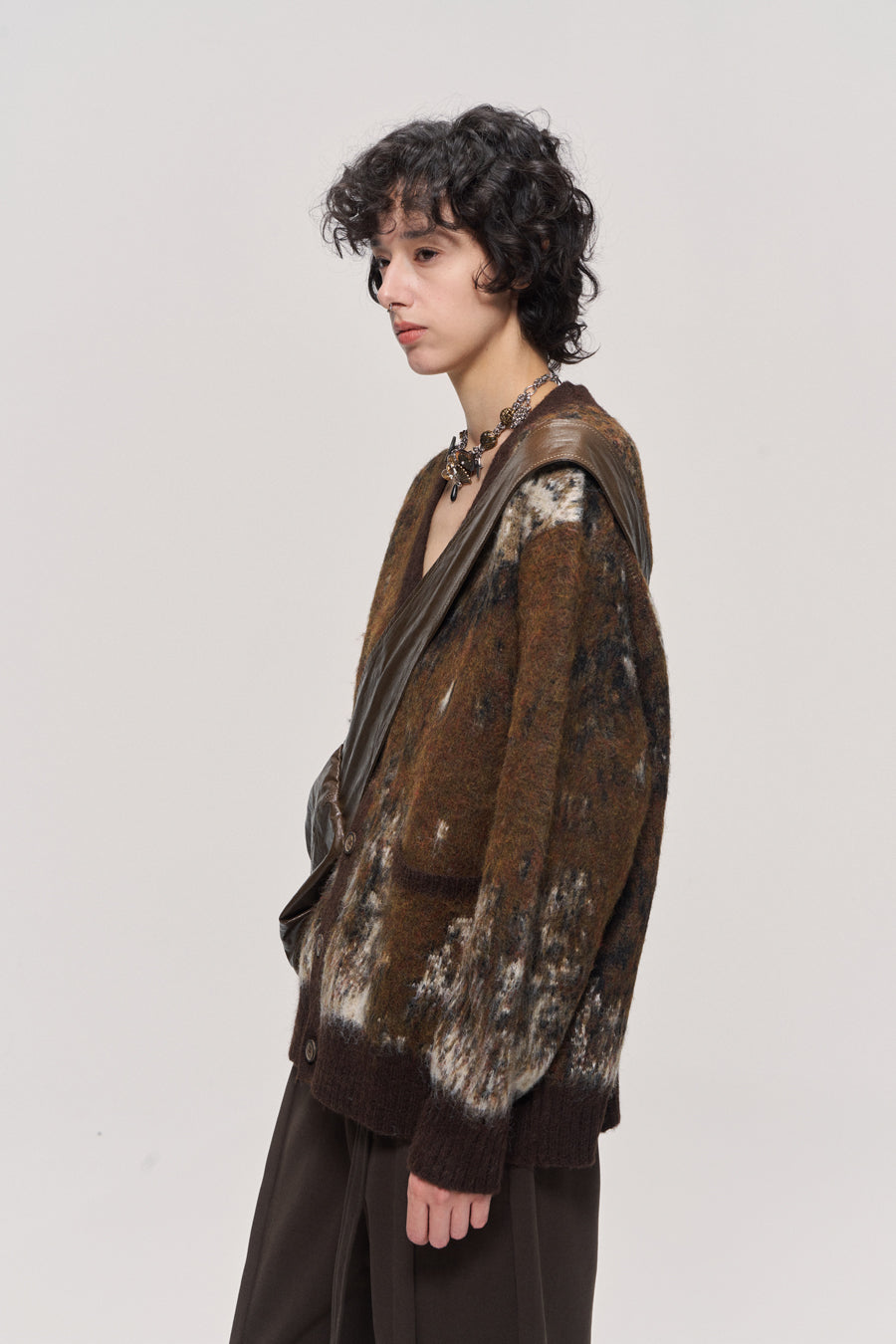 Gradient Wool Blend Cardigan