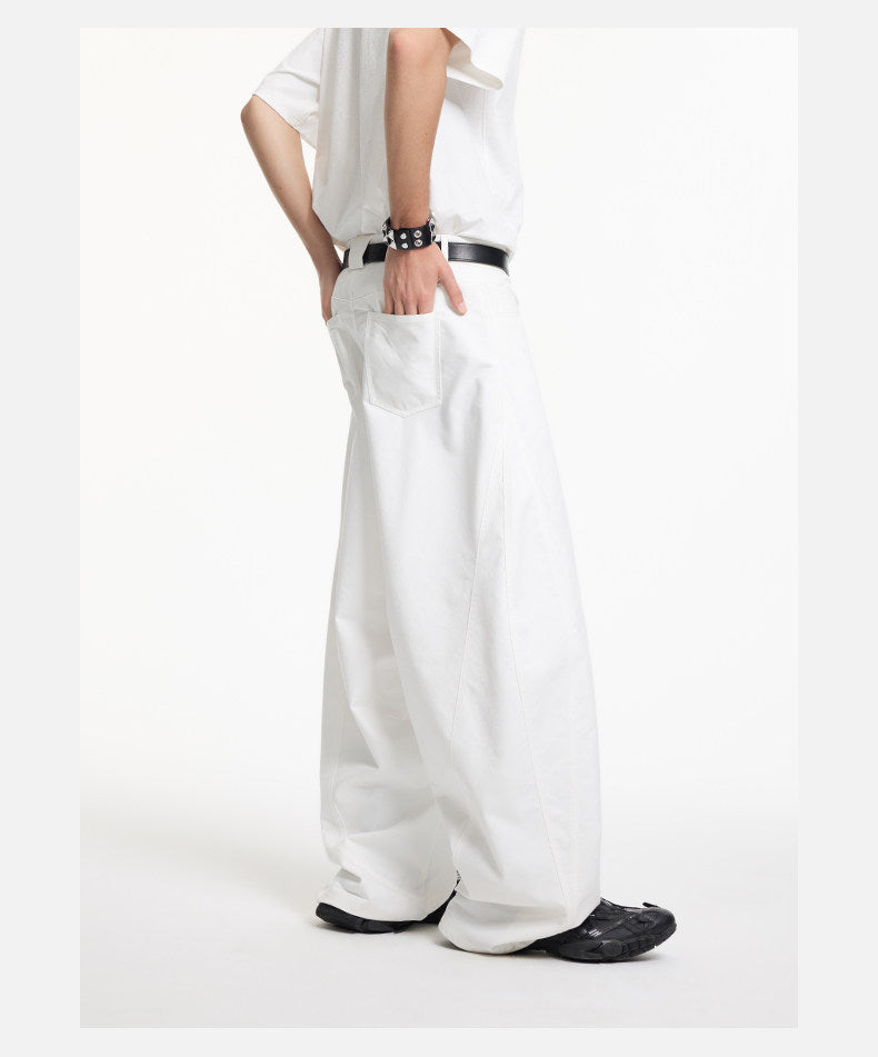 Wrinkle-Resistant Curved-Leg Casual Pants