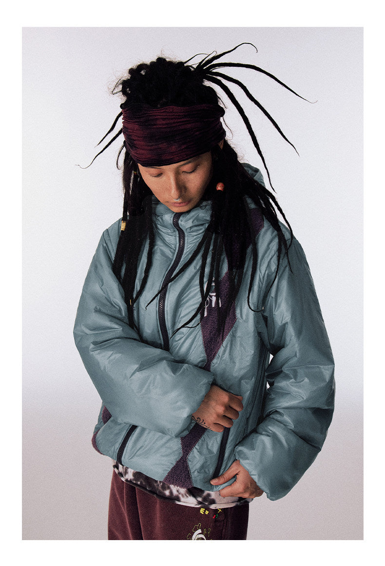 Diamond-Pattern Cotton Padded Jacket