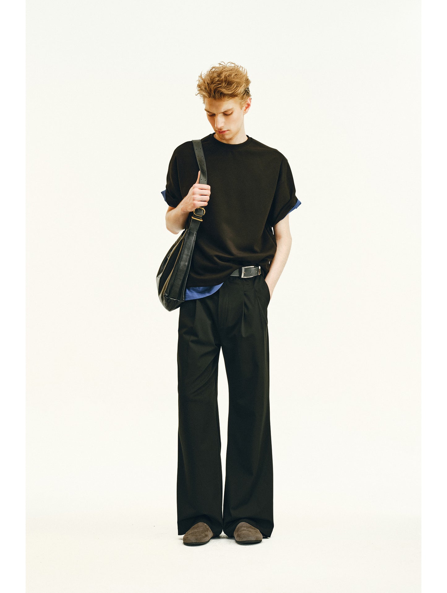 Double-Pleated Casual Pants