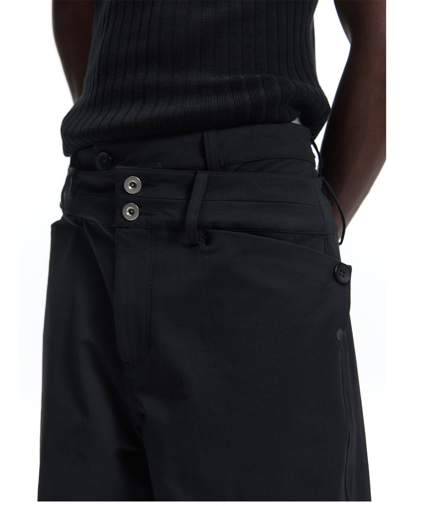 Multi-Structure Nylon Casual Pants