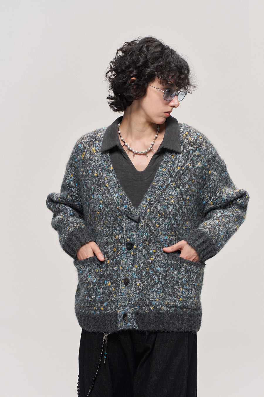 Dot Yarn Cardigan