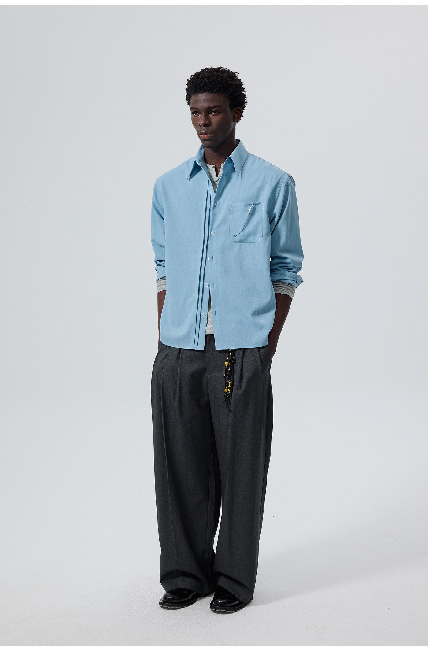 Linen-like texture shirt