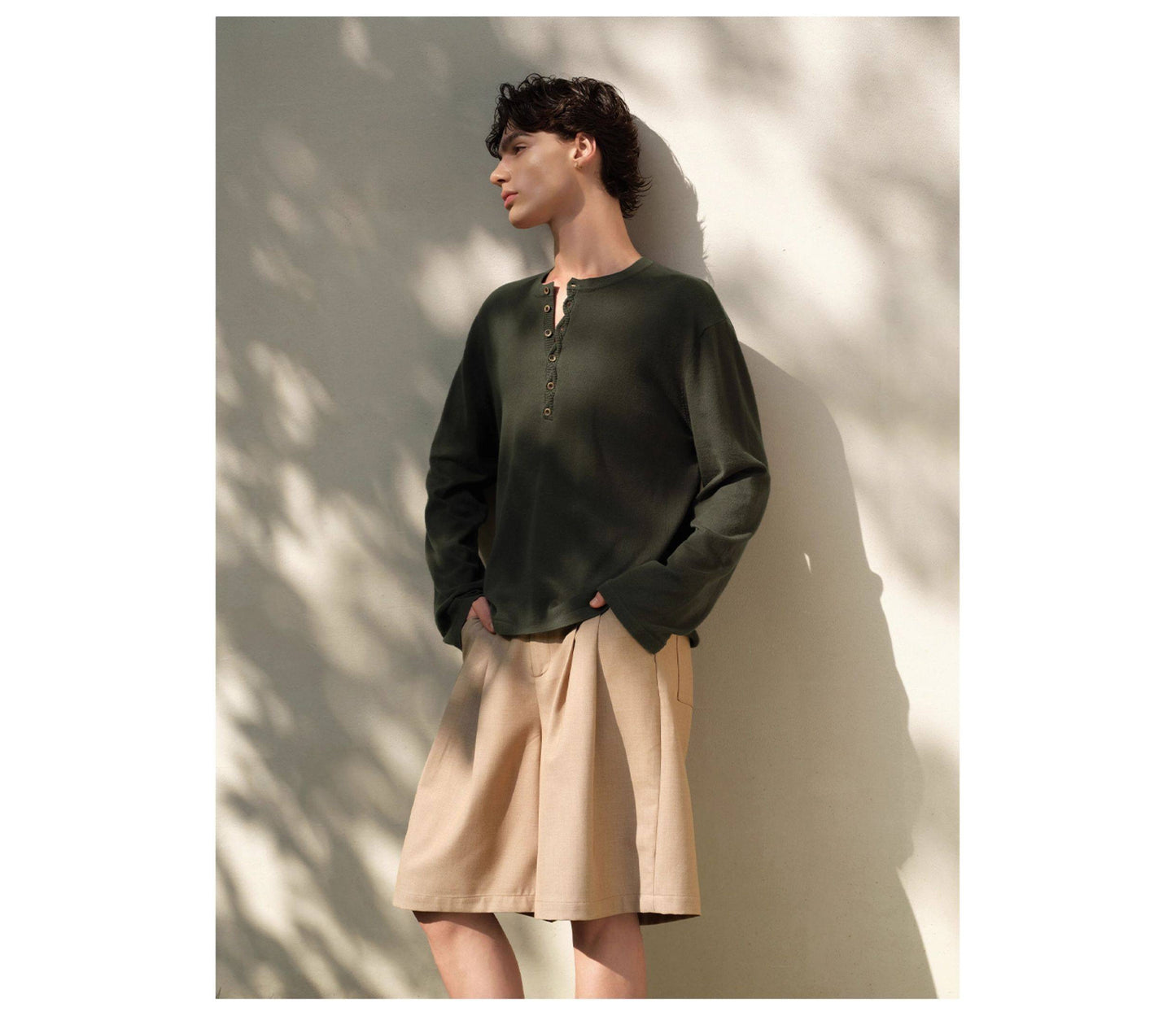 Twist Henley Collar Knit