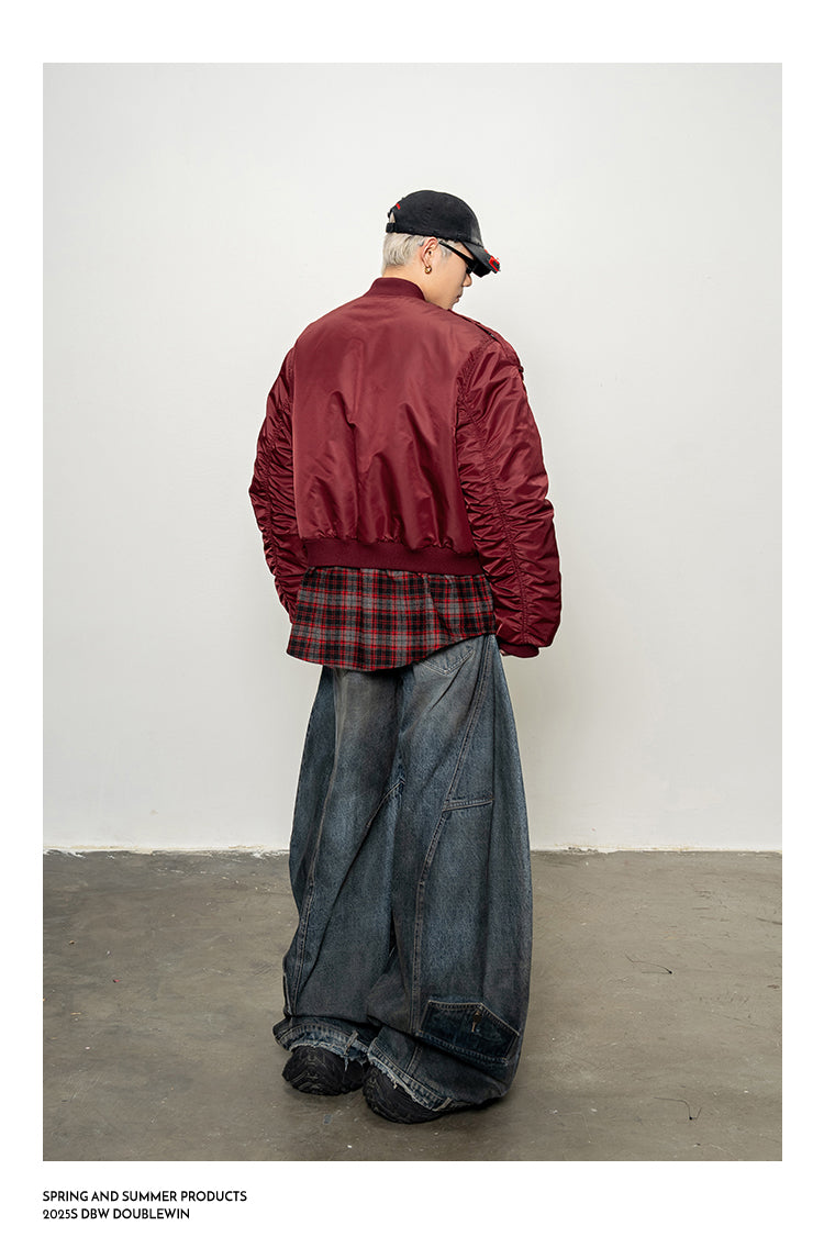 Heavy Contrast Fake Two-Piece Jacket