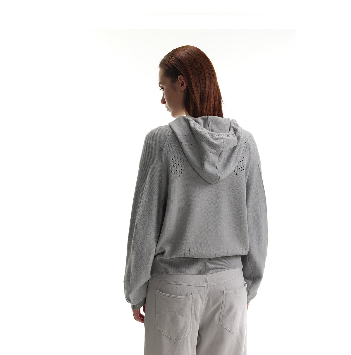 Short Casual Knit Sweater with Openwork Holes