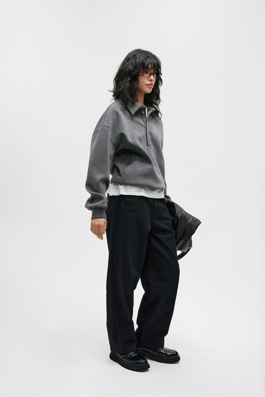 Lapel Air Layer Sweatshirt