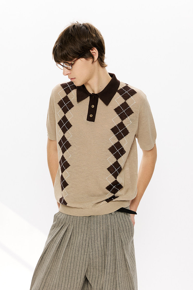 Knit polo shirt