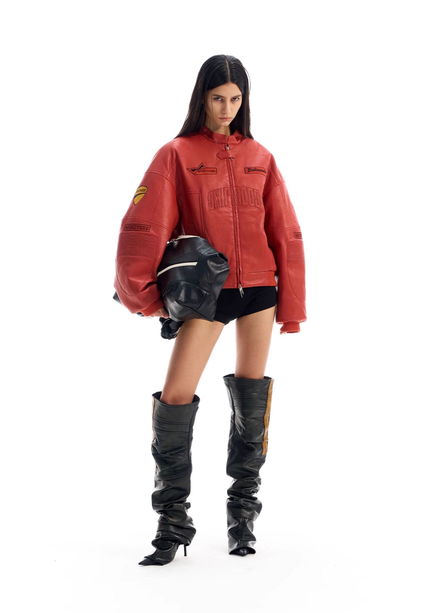 Oversized Racing Leather Jacket