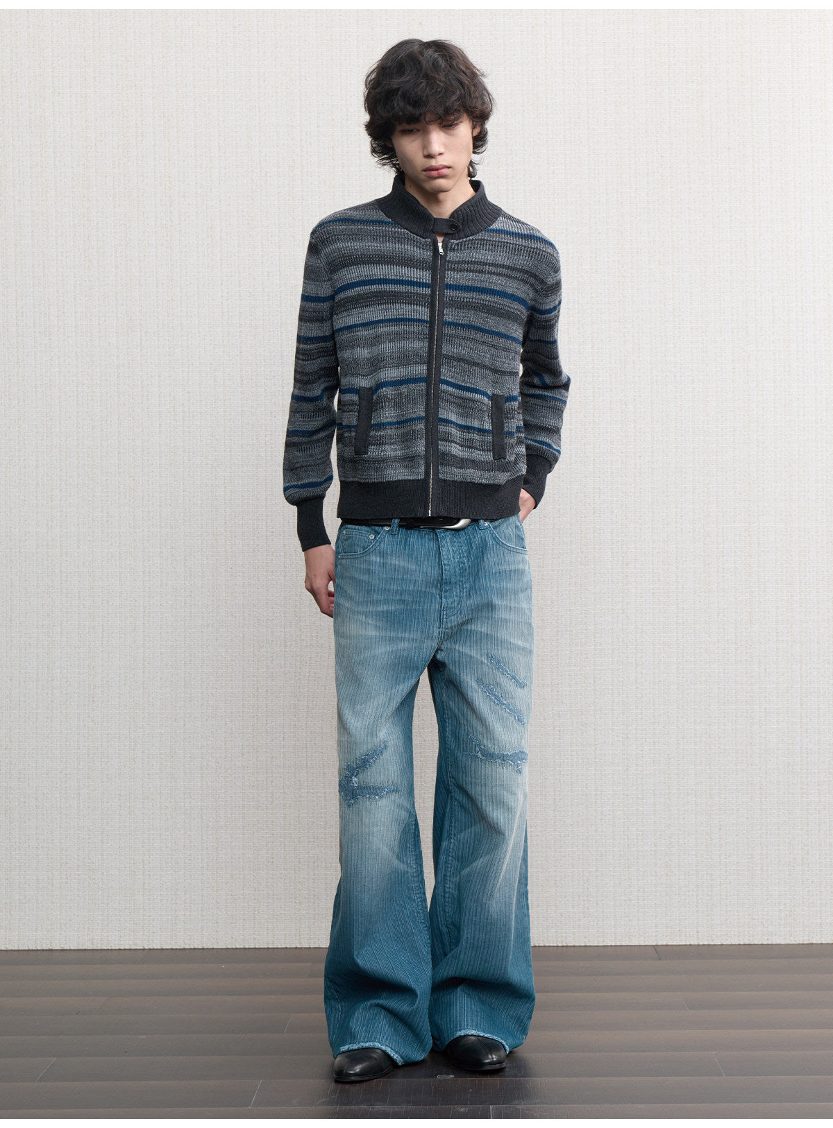 Water-Washed Straight-Leg Jeans
