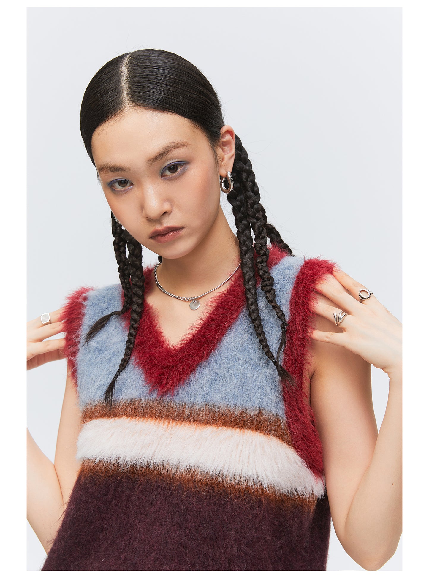 Wool-blend V-neck Vest Sweater