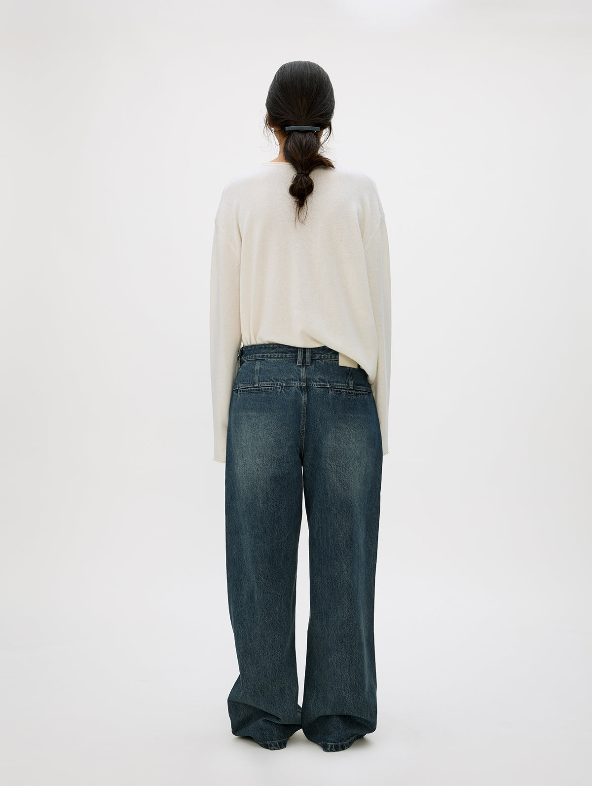 Loose Straight Leg Denim Pants