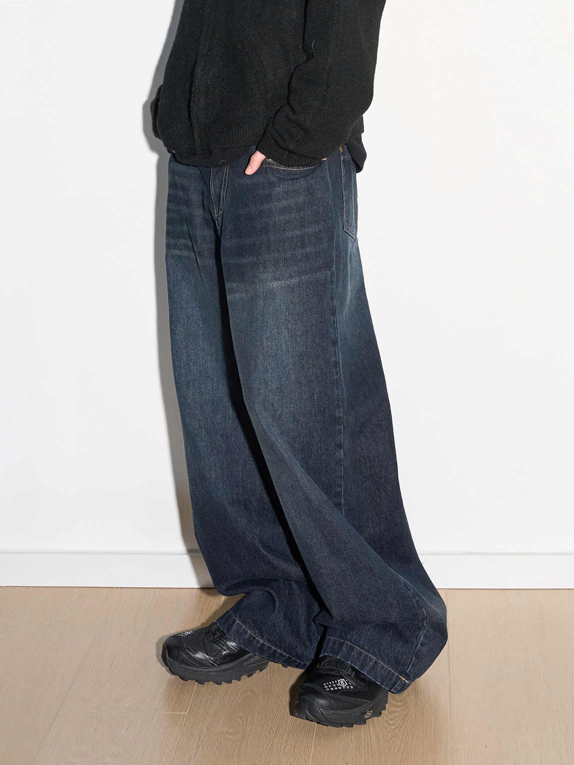 Unisex straight denim pants