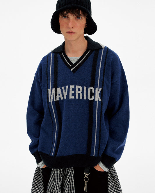 Color Block Letter Print Sweater