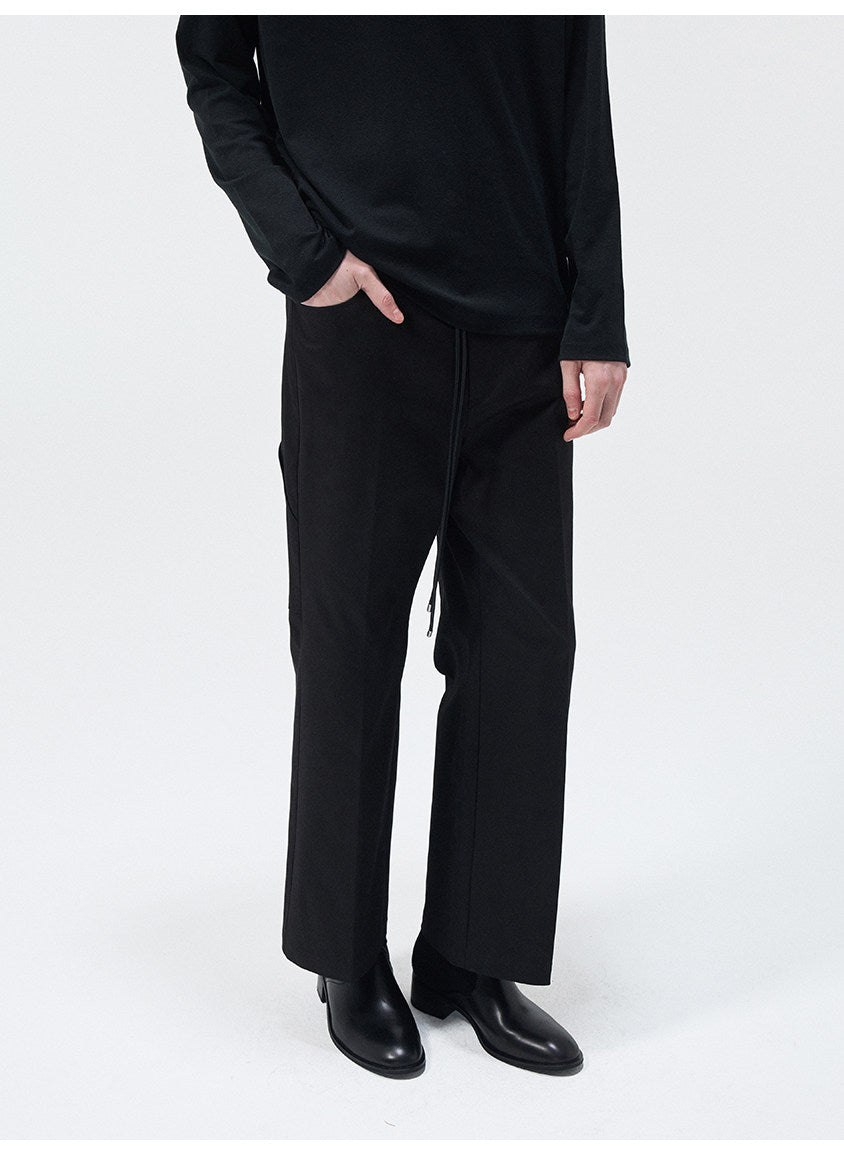 Multi-Pocket Wash-Finished Cropped Pants