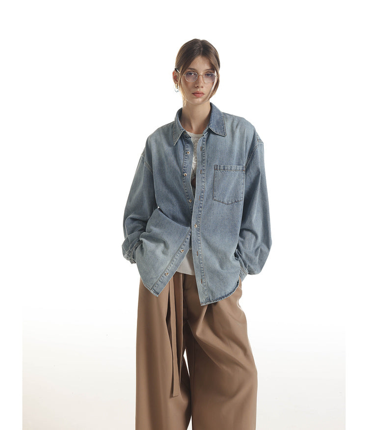 Vintage processed denim shirt