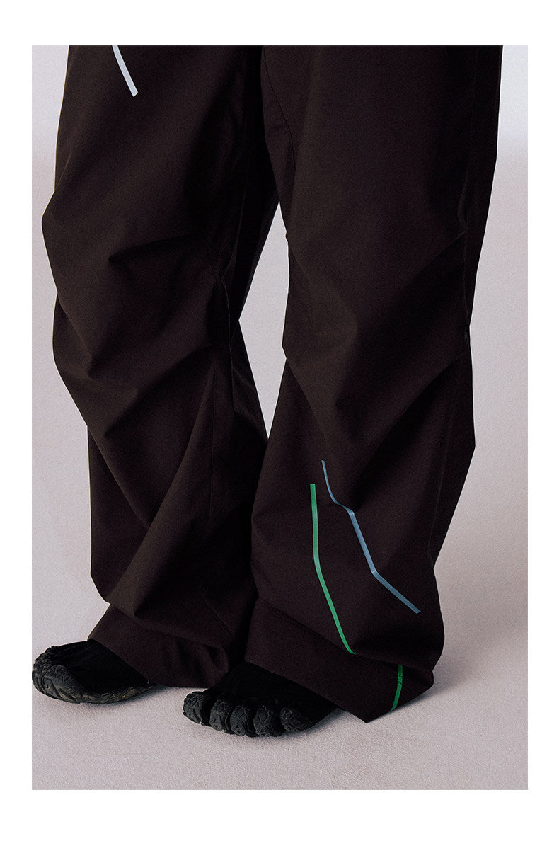 Hand-beaded waistband waterproof casual pants