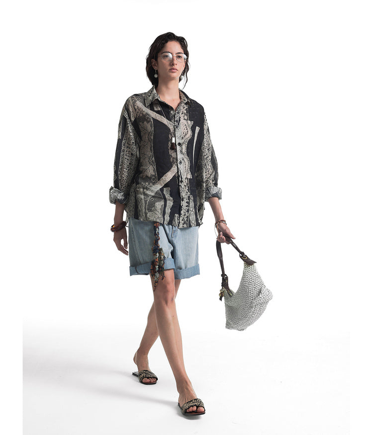 Rococo Retro Print Shirt