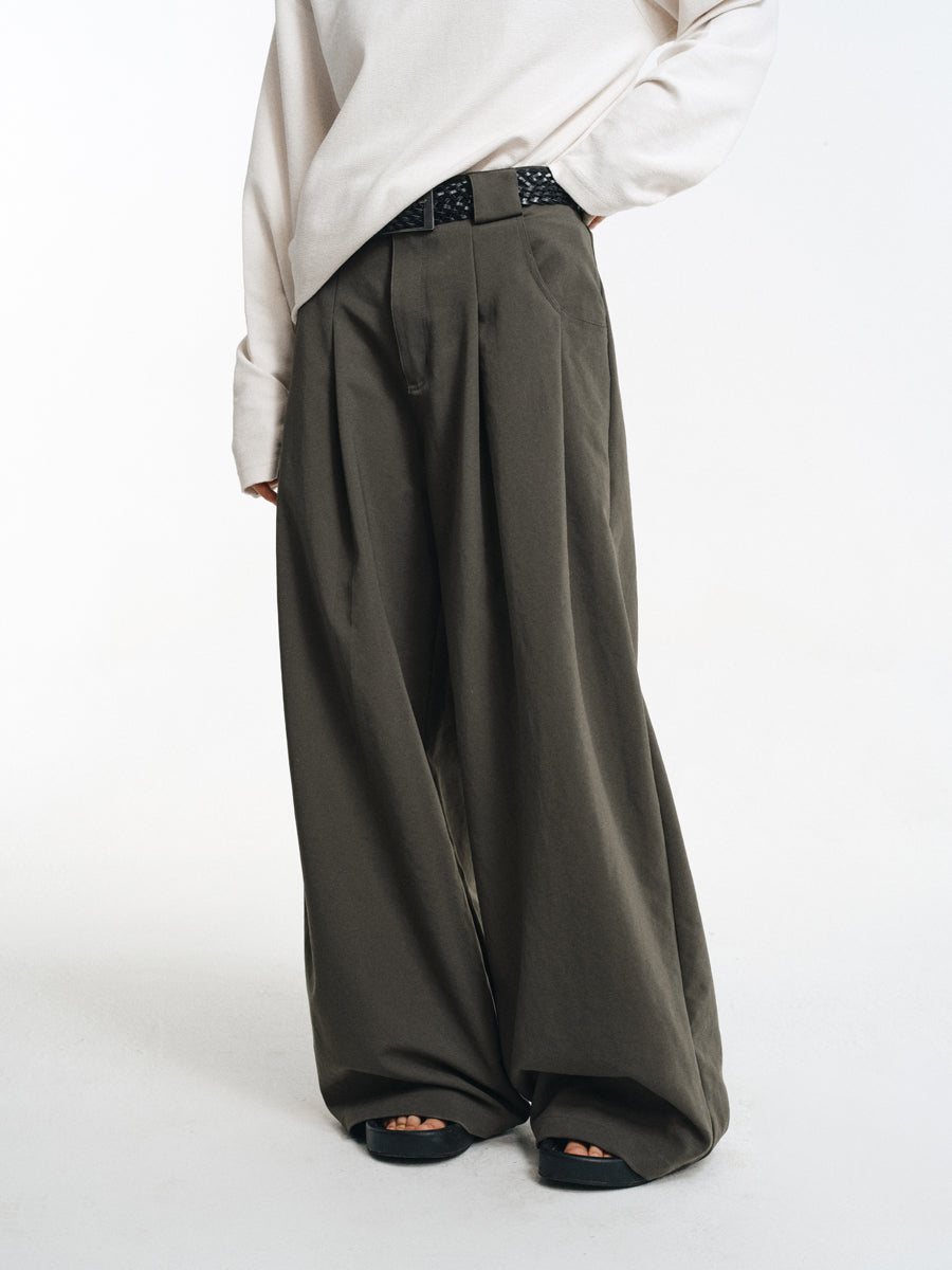 Wrinkle-resistant double-pleated casual pants