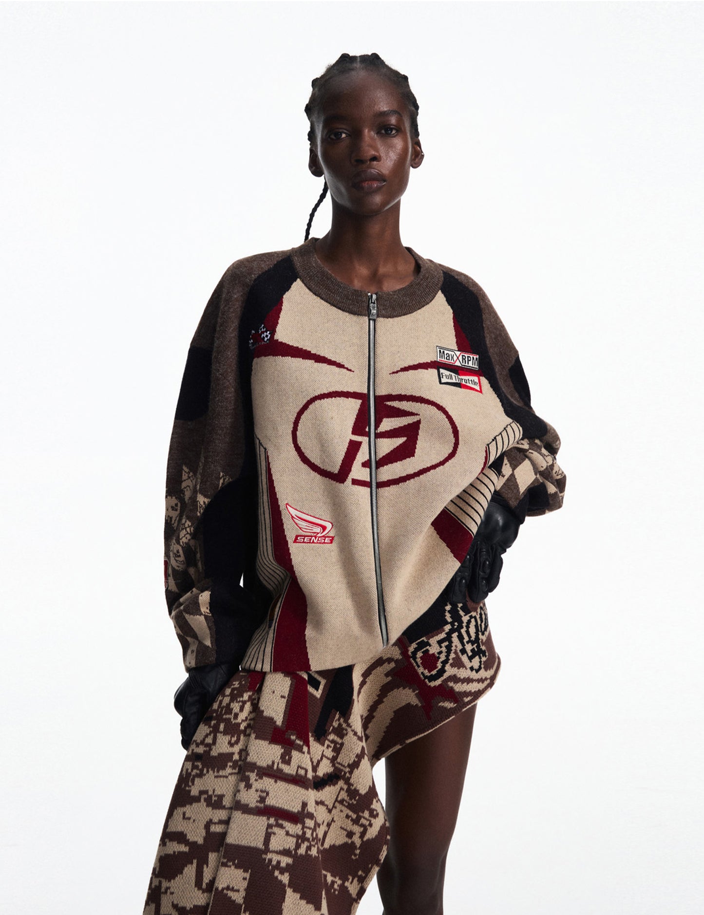 Contrast Color Knit Cardigan