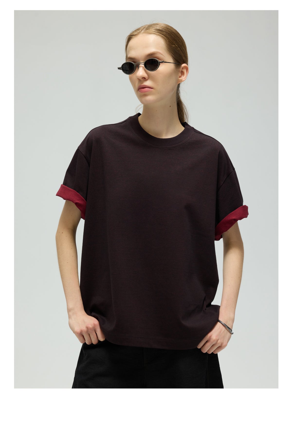 Basic Solid Color Stitch T-Shirt