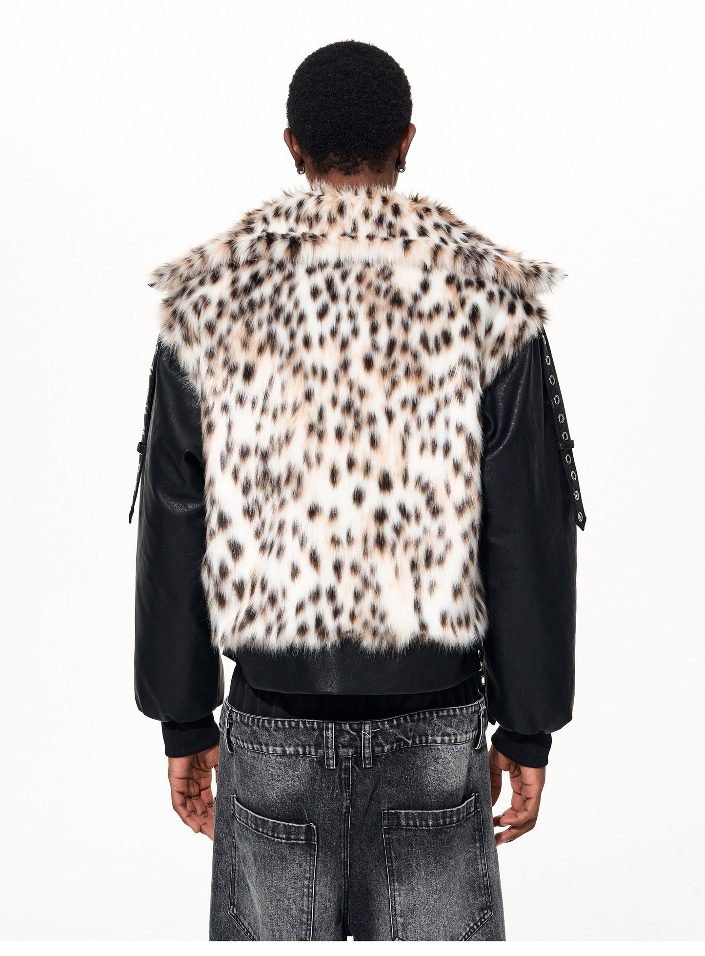 Mountain Carving Fur Padded Jacket