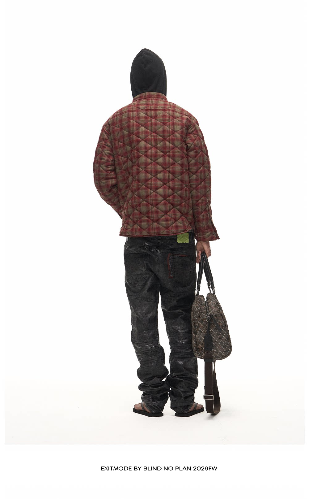 Casual Cotton Jacket with Diamond Pattern