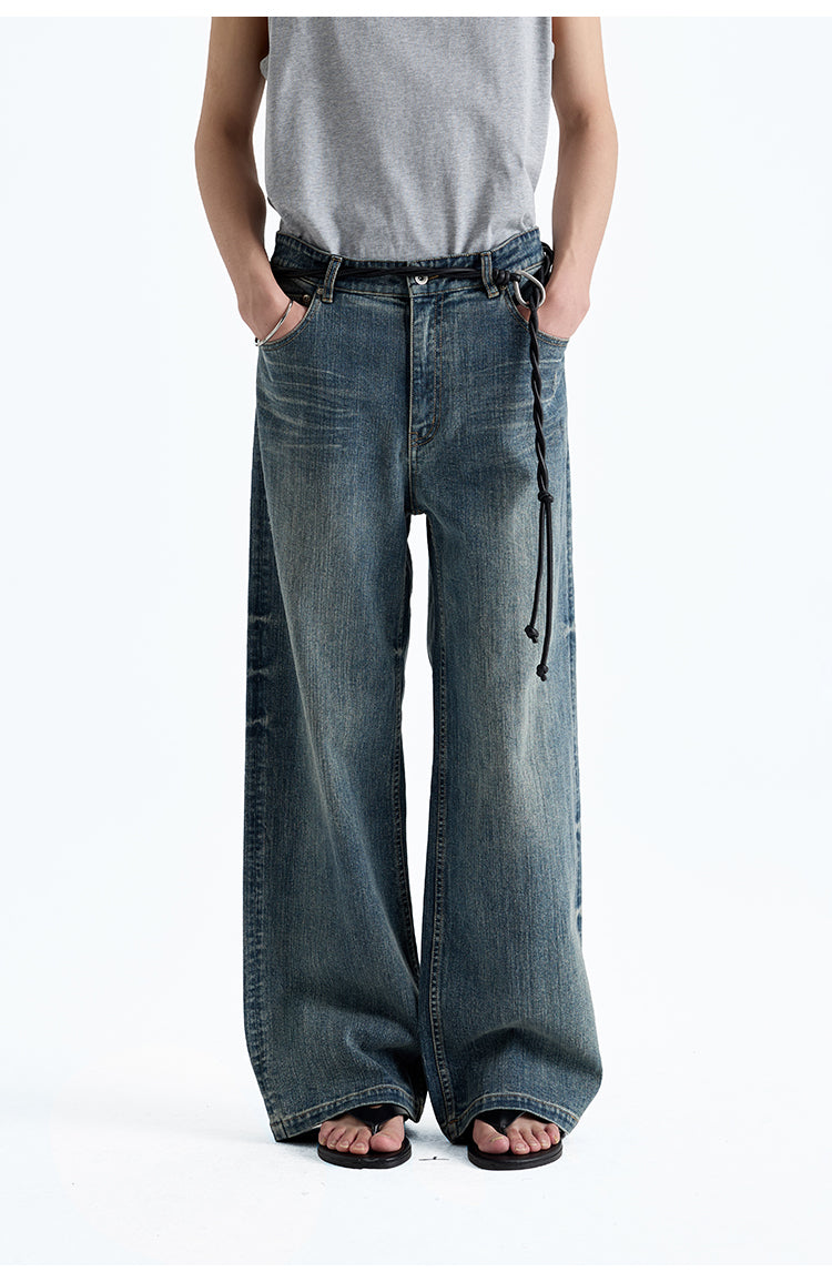Whisker Straight Denim Pants