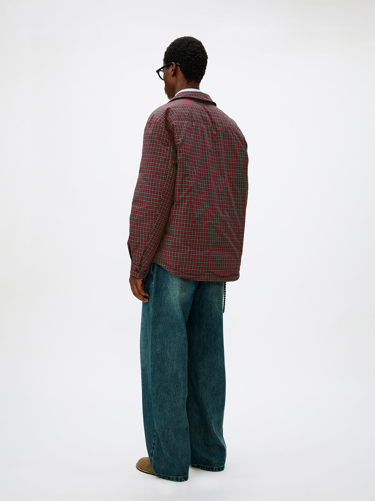 Checkered White Duck Down Jacket