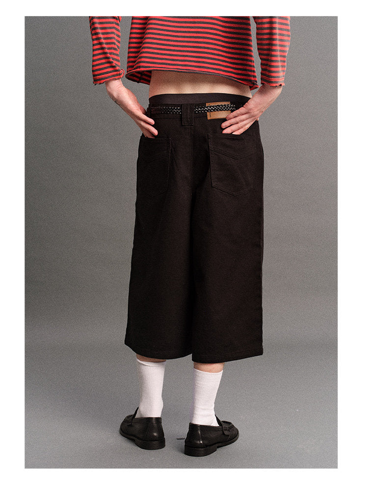 Cotton Straight-Leg Shorts