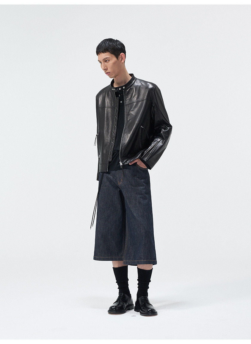 Imported Leather Short Jacket