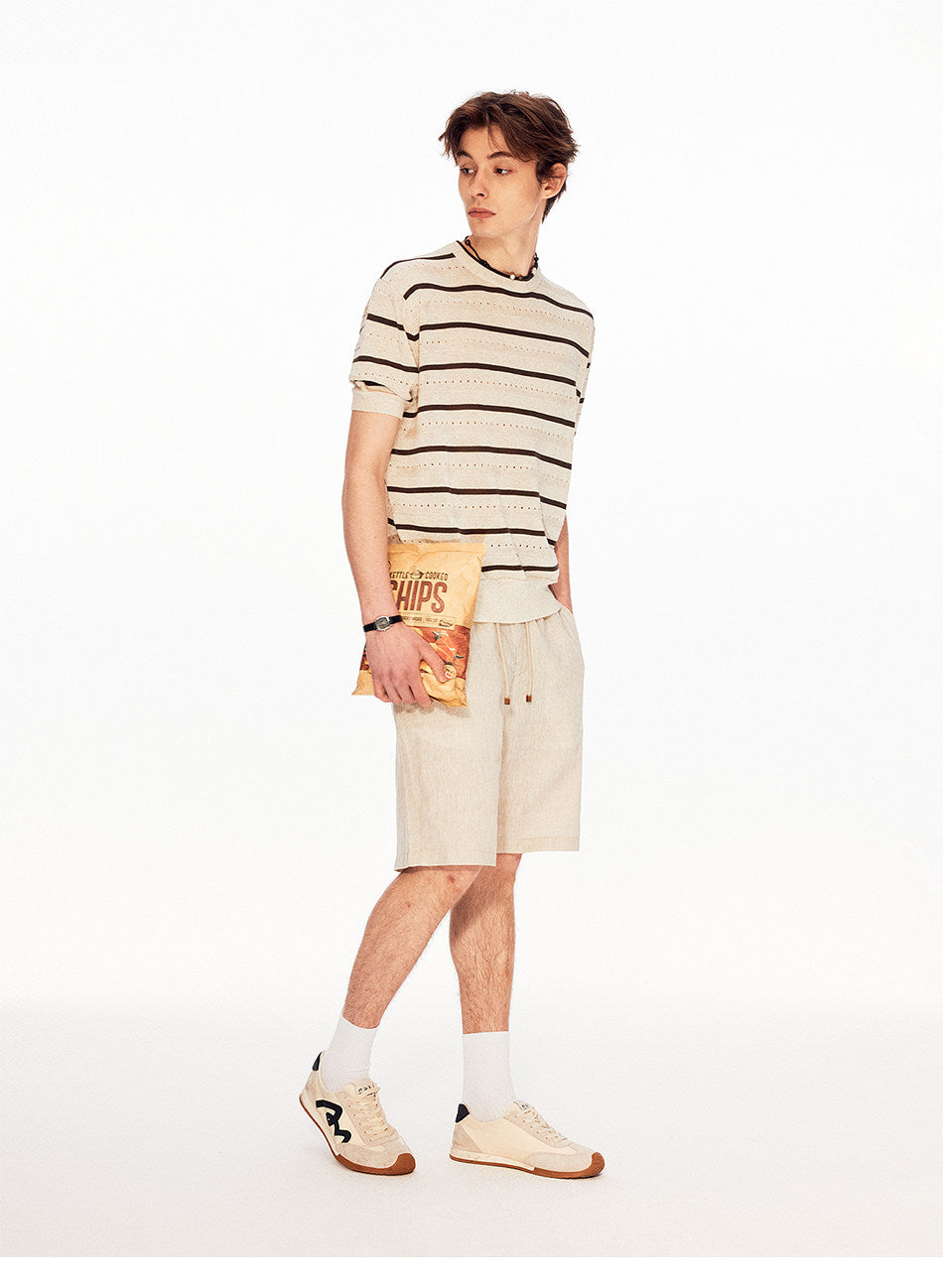 Unisex Vintage-Style Mesh-Striped Knit