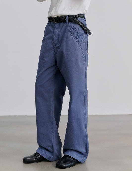 Work Pants with Straight-Wash Finish