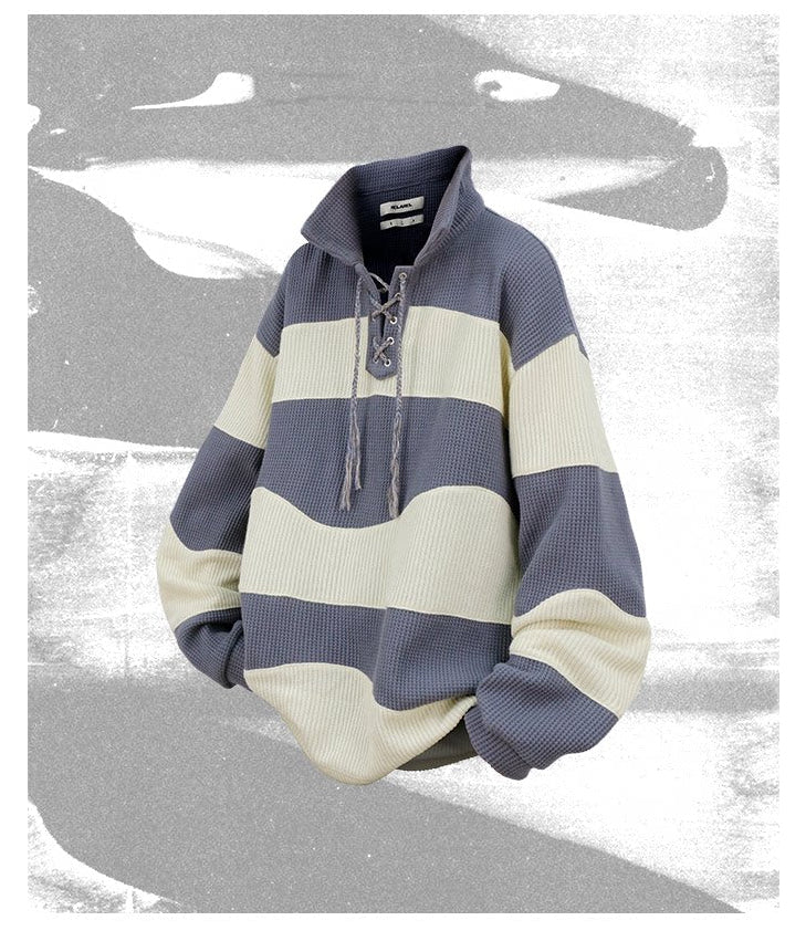 Contrast-Color Pullover Shirt