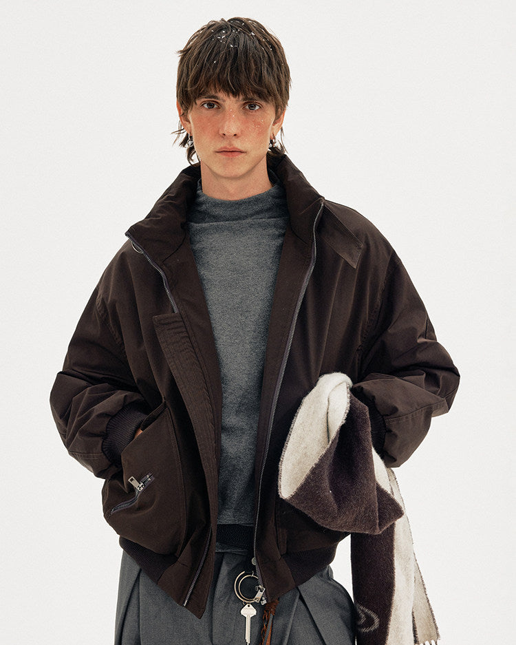 Stand Collar Large Pocket Jacket