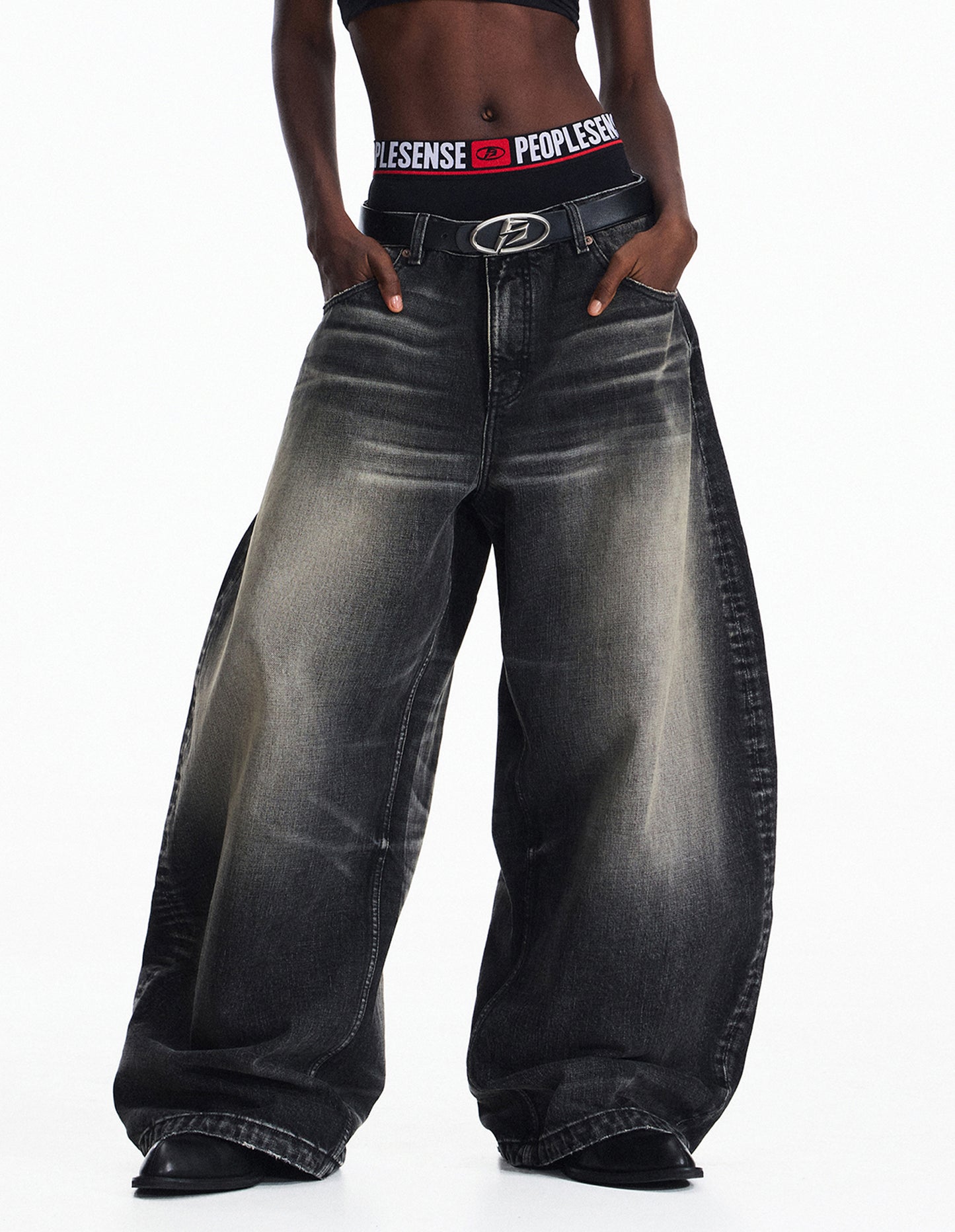 Distressed Finish Vintage Wash Jeans